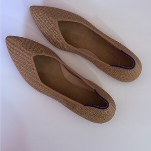 Rothy's Gold Glitter Knit Pointed Ballet Flat